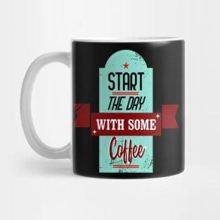 Start The Day With Coffee Retro Vintage Mug